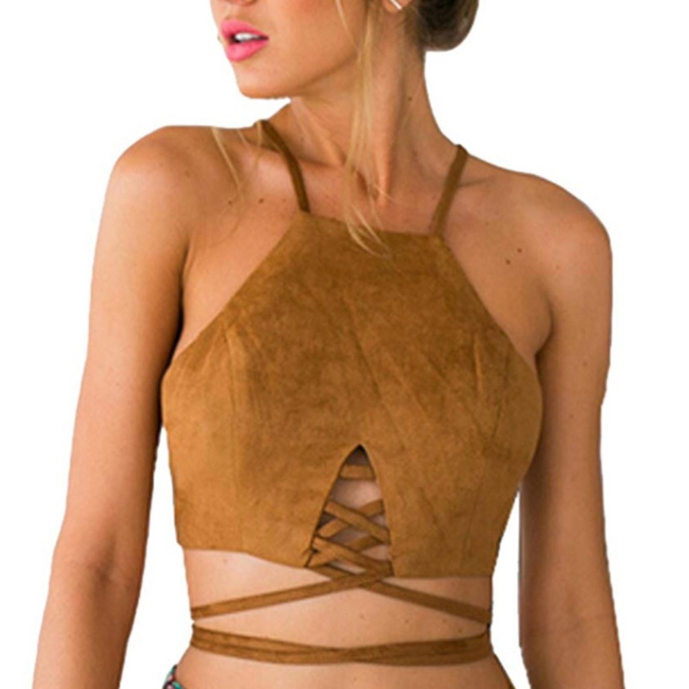 Blooming Jelly High Neck Zip Crop Top